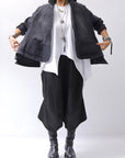 【PLÜ】 SUPER STRETCH COTTON DENIM WIDE SHORT JACKET PL17J_BLACK WASH