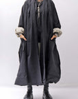 【RUNDHOLZ】 UNISEX OVERSIZED 3D EMBOSS LIGHT COAT_BLACK