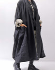 【RUNDHOLZ】 UNISEX OVERSIZED 3D EMBOSS LIGHT COAT_BLACK