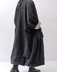【RUNDHOLZ】 UNISEX OVERSIZED 3D EMBOSS LIGHT COAT_BLACK