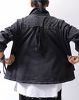 【PLÜ】 SUPER STRETCH COTTON DENIM WIDE SHORT JACKET PL17J_BLACK WASH