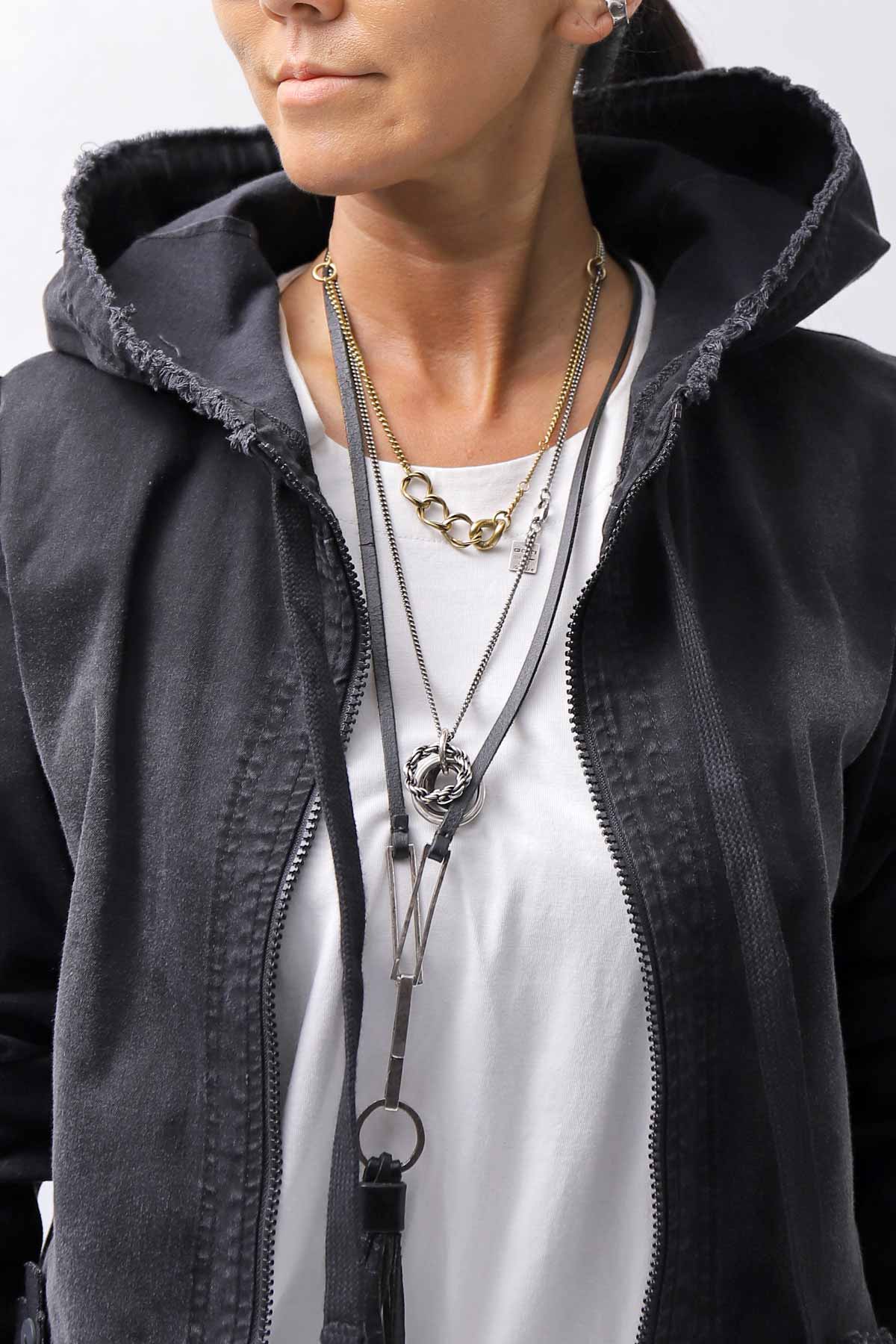 【PLÜ】 SUPER STRETCH COTTON DENIM HOODIE TULLE JACKET PL19_BLACK WASH