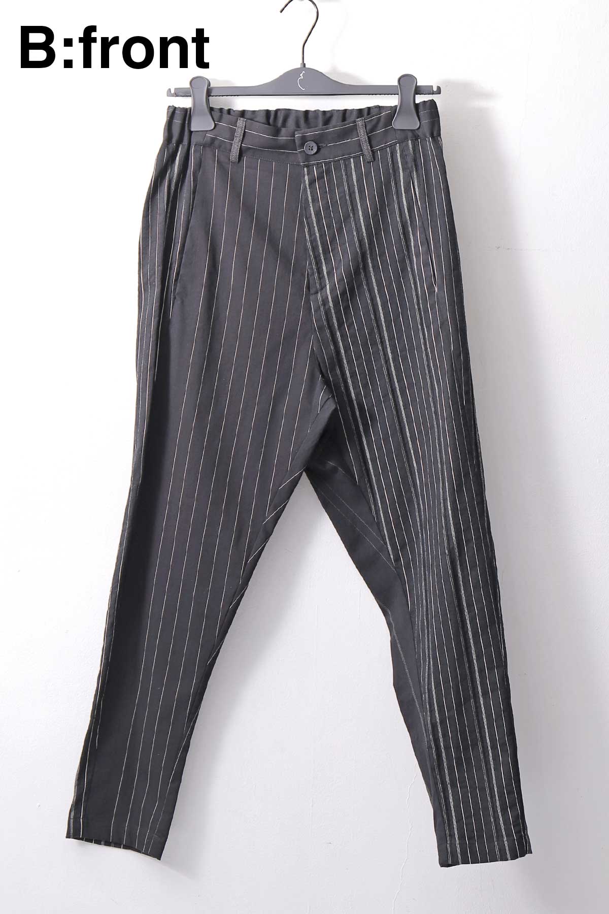【NOSTRASANTISSIMA】UNISEX MIXED STRIPES PANTS P17_BLACK