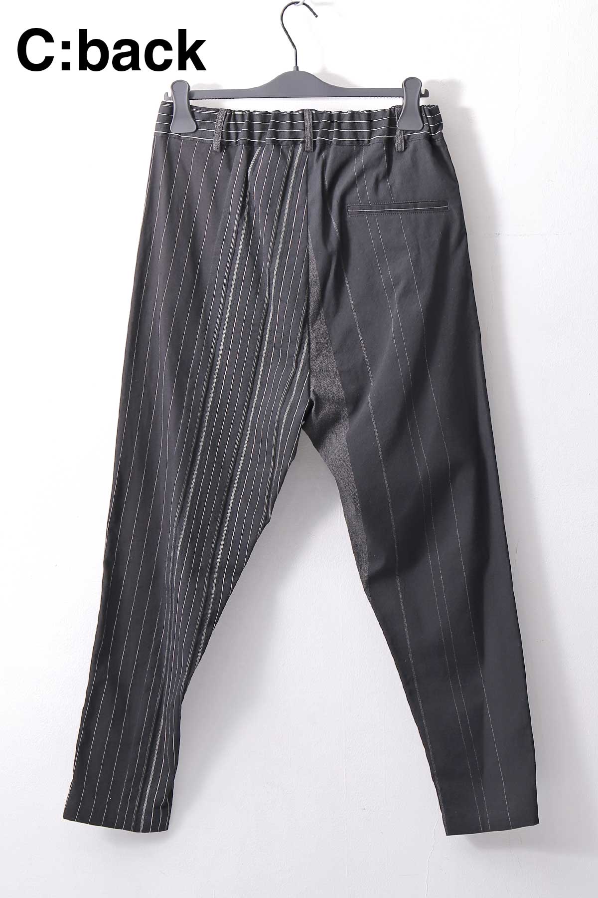 【NOSTRASANTISSIMA】UNISEX MIXED STRIPES PANTS P17_BLACK