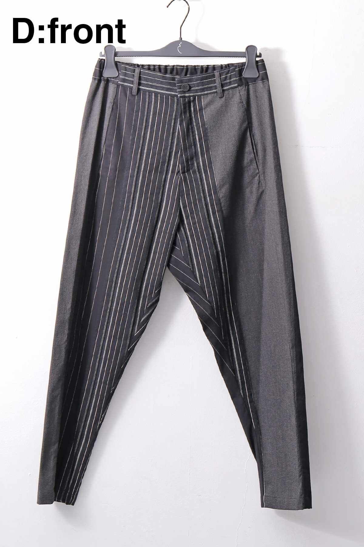 【NOSTRASANTISSIMA】UNISEX MIXED STRIPES PANTS P17_BLACK