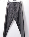 【NOSTRASANTISSIMA】UNISEX MIXED STRIPES PANTS P17_BLACK