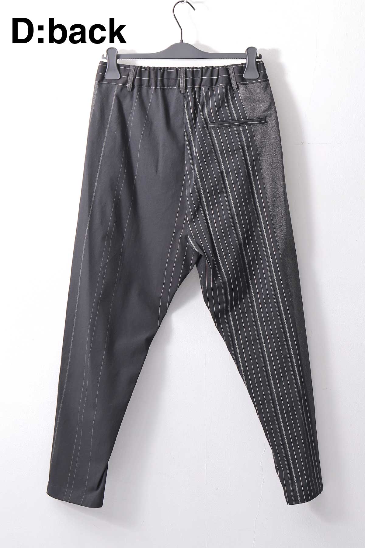 【NOSTRASANTISSIMA】UNISEX MIXED STRIPES PANTS P17_BLACK