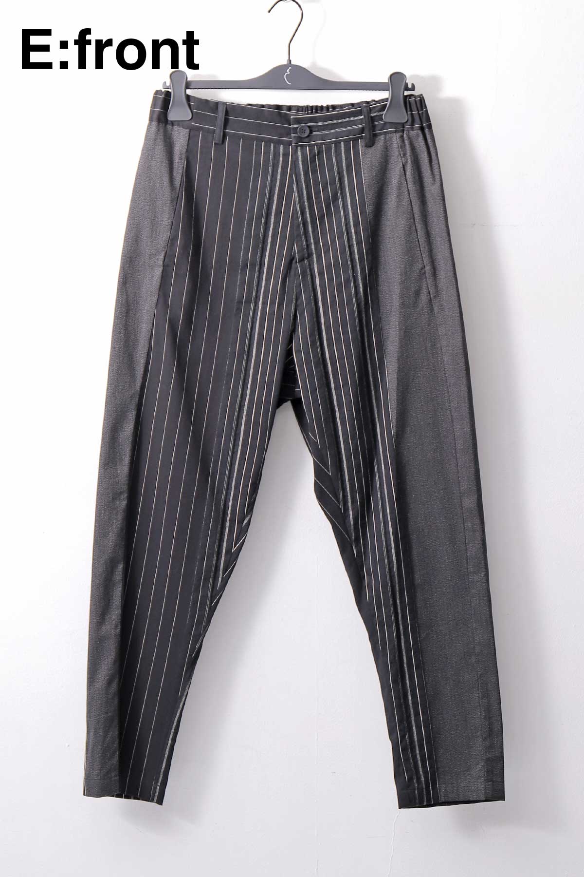 【NOSTRASANTISSIMA】UNISEX MIXED STRIPES PANTS P17_BLACK