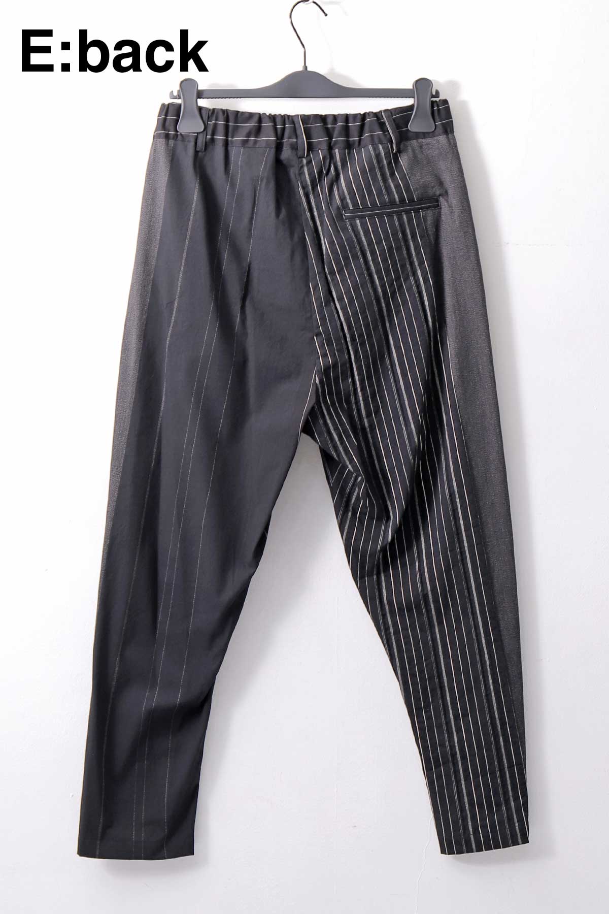 【NOSTRASANTISSIMA】UNISEX MIXED STRIPES PANTS P17_BLACK