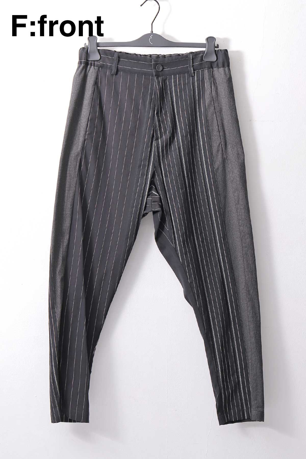 【NOSTRASANTISSIMA】UNISEX MIXED STRIPES PANTS P17_BLACK