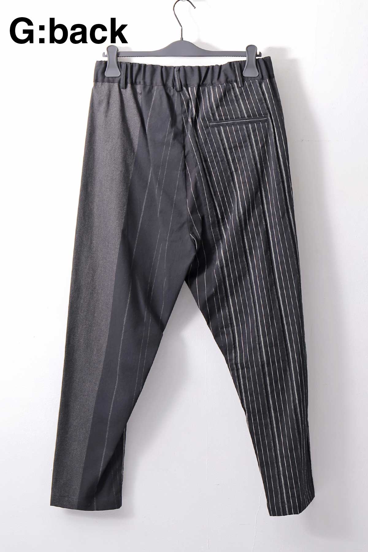 【NOSTRASANTISSIMA】UNISEX MIXED STRIPES PANTS P17_BLACK