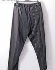 【NOSTRASANTISSIMA】UNISEX MIXED STRIPES PANTS P17_BLACK