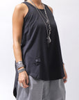 【PLÜ】 COTTON STRETCH TANK TOP PL12_BLACK