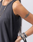 【PLÜ】 COTTON STRETCH TANK TOP PL12_BLACK