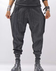 【NOSTRASANTISSIMA】UNISEX MIXED STRIPES PANTS P17_BLACK