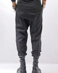 【NOSTRASANTISSIMA】UNISEX MIXED STRIPES PANTS P17_BLACK