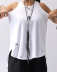 【PLÜ】 COTTON STRETCH TANK TOP PL12_WHITE