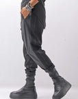 【NOSTRASANTISSIMA】UNISEX MIXED STRIPES PANTS P17_BLACK