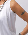 【PLÜ】 COTTON STRETCH TANK TOP PL12_WHITE