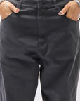 【NOSTRASANTISSIMA】UNISEX STRETCH COTTON LOW CROTCH DENIM PANTS P102_BLACK