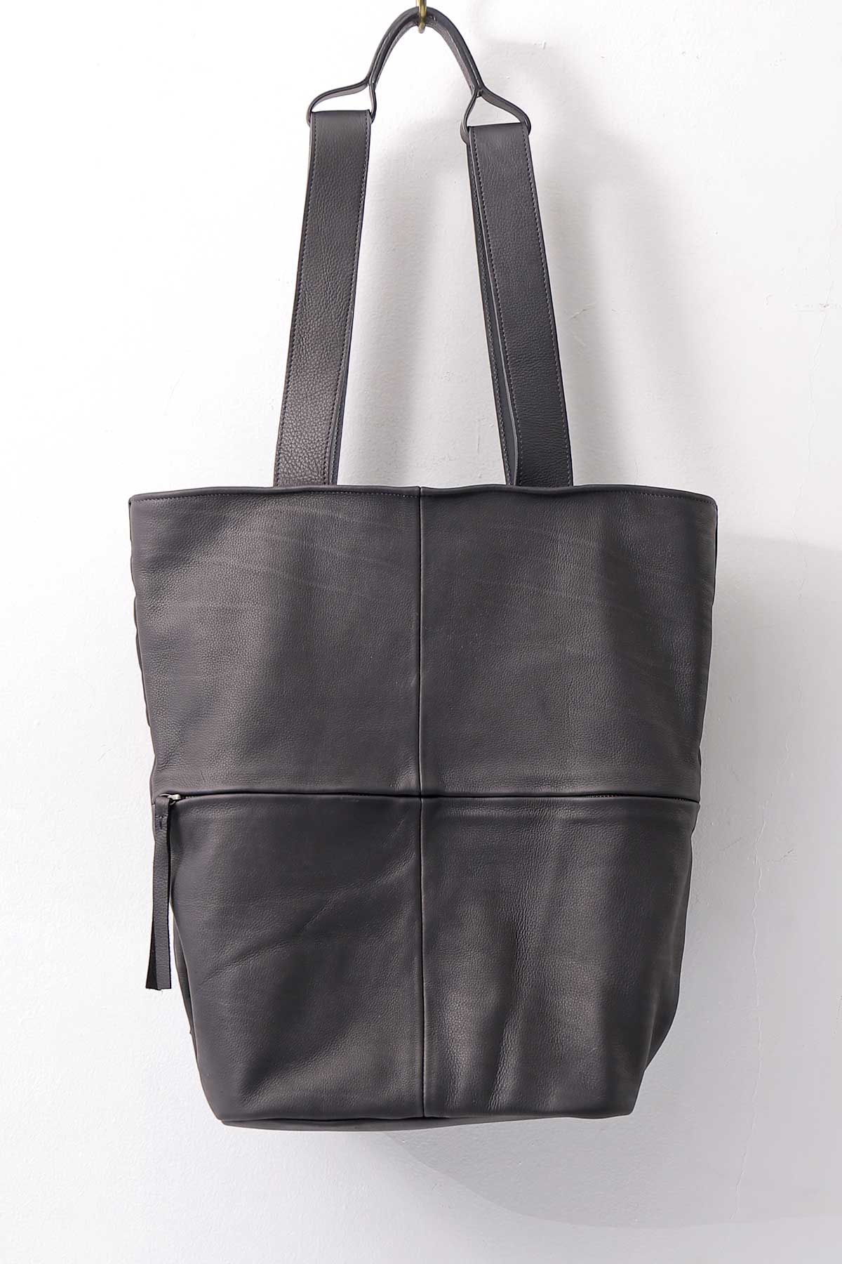 【MIRANDA KALOUDIS】 UNISEX 2WAY WAXED COWHIDE REGULAR BAG_BLACK