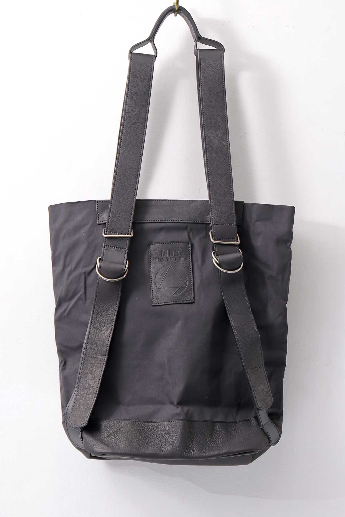 【MIRANDA KALOUDIS】 UNISEX 2WAY WAXED COWHIDE REGULAR BAG_BLACK