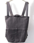 【MIRANDA KALOUDIS】 UNISEX 2WAY WAXED COWHIDE REGULAR BAG_BLACK