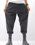 【NOSTRASANTISSIMA】UNISEX STRETCH COTTON LOW CROTCH DENIM PANTS P102_BLACK