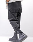 【NOSTRASANTISSIMA】UNISEX STRETCH COTTON LOW CROTCH DENIM PANTS P102_BLACK