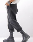 【NOSTRASANTISSIMA】UNISEX STRETCH COTTON LOW CROTCH DENIM PANTS P102_BLACK