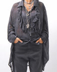 【NOSTRASANTISSIMA】 OVERSIZED DOLMAN SLEEVE DYED BLOUSE C143_GREY FADE