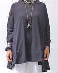 【PLÜ】 COTTON STRETCH TOP PL17T_BLACK