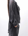 【NOSTRASANTISSIMA】 OVERSIZED DOLMAN SLEEVE DYED BLOUSE C143_GREY FADE
