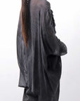 【NOSTRASANTISSIMA】 OVERSIZED DOLMAN SLEEVE DYED BLOUSE C143_GREY FADE
