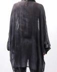 【NOSTRASANTISSIMA】 OVERSIZED DOLMAN SLEEVE DYED BLOUSE C143_GREY FADE