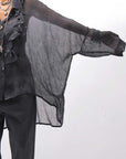 【NOSTRASANTISSIMA】 OVERSIZED DOLMAN SLEEVE DYED BLOUSE C143_GREY FADE