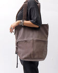 【MIRANDA KALOUDIS】 UNISEX 2WAY CALF LEATHER REGULAR BAG_FANGO