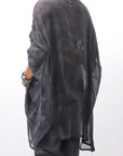 【NOSTRASANTISSIMA】 OVERSIZED DOLMAN SLEEVE DYED BLOUSE C143_GREY FADE