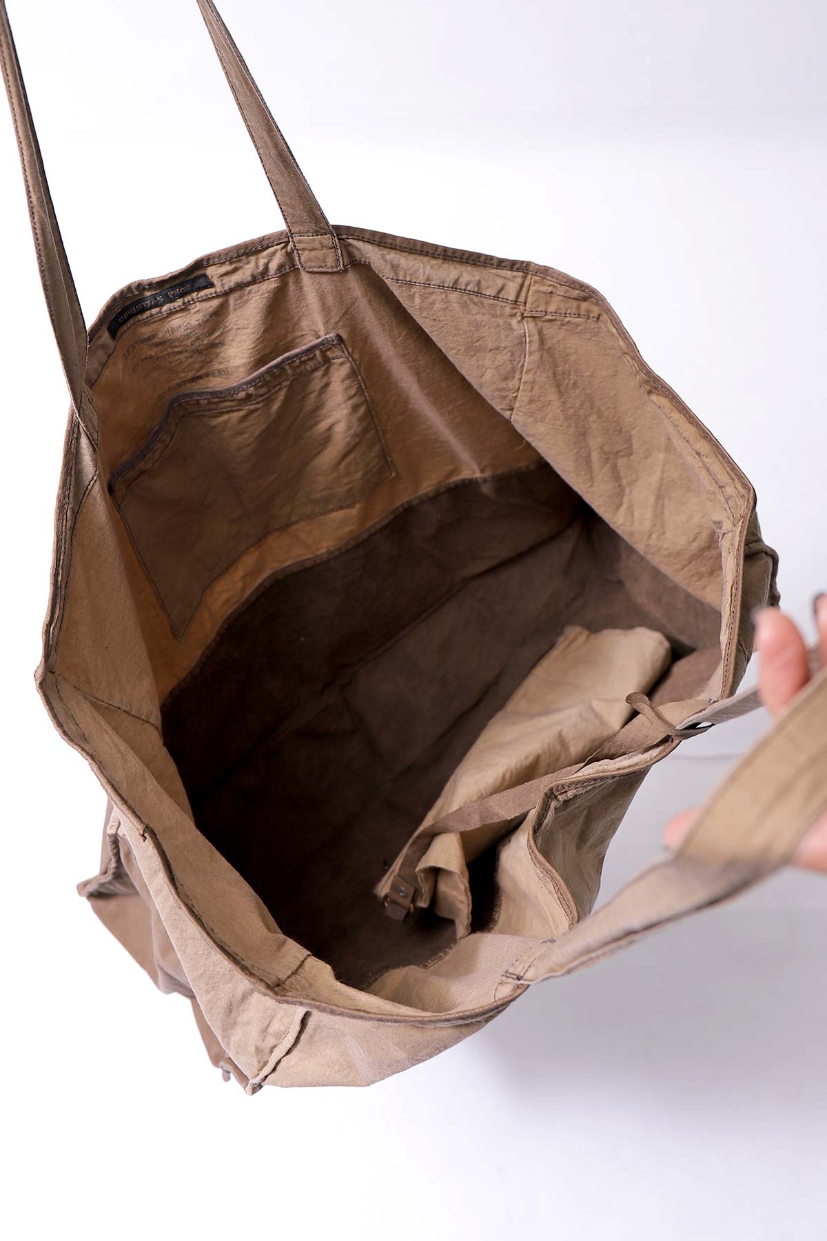 CHRISTIAN PEAU】 COTTON LEATHER TOTE BAG_CINNAMON – QUADRATO Boutique