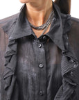 【NOSTRASANTISSIMA】 OVERSIZED DOLMAN SLEEVE DYED BLOUSE C143_GREY FADE