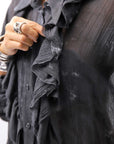 【NOSTRASANTISSIMA】 OVERSIZED DOLMAN SLEEVE DYED BLOUSE C143_GREY FADE