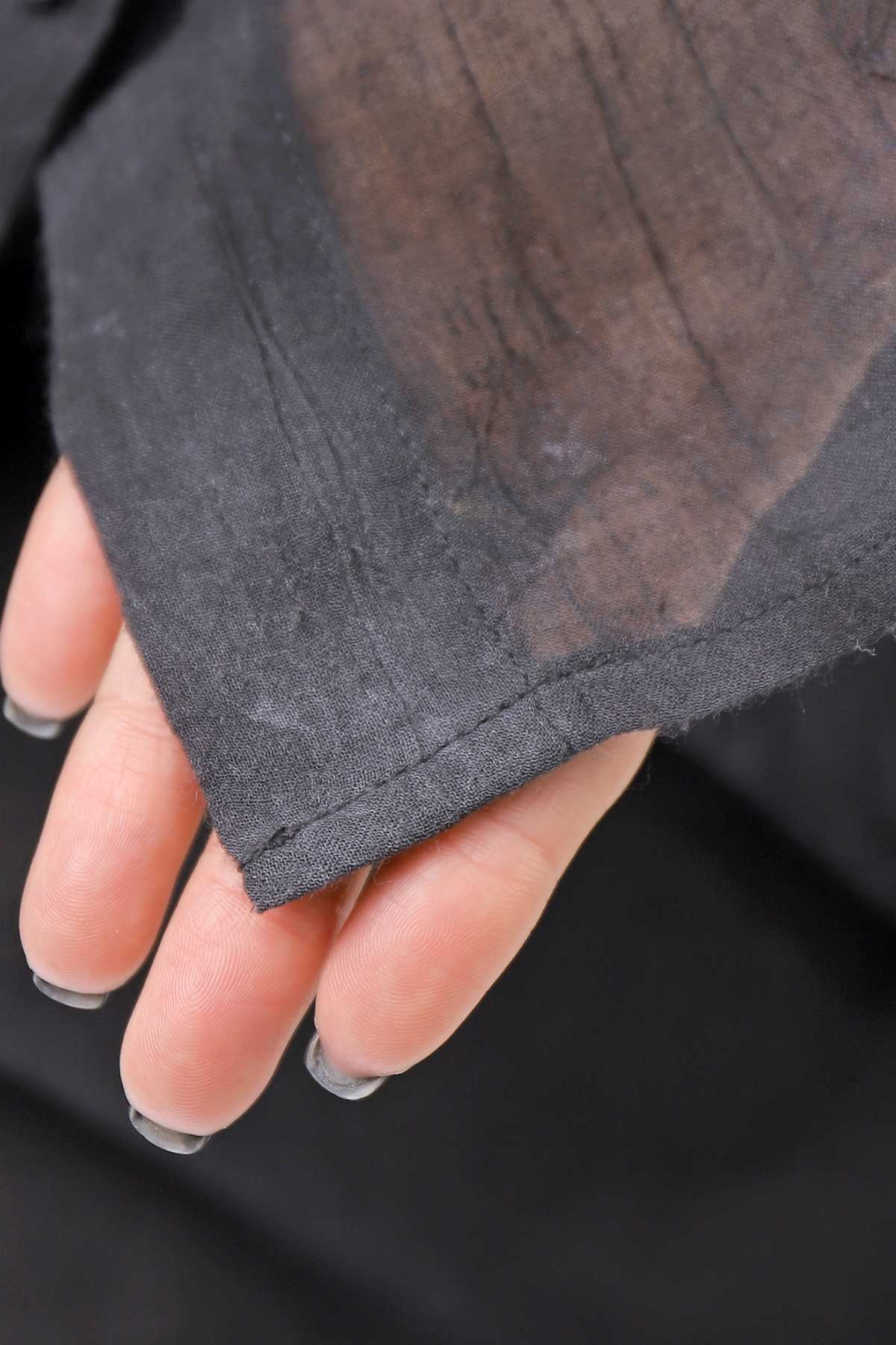 【NOSTRASANTISSIMA】 OVERSIZED DOLMAN SLEEVE DYED BLOUSE C143_GREY FADE