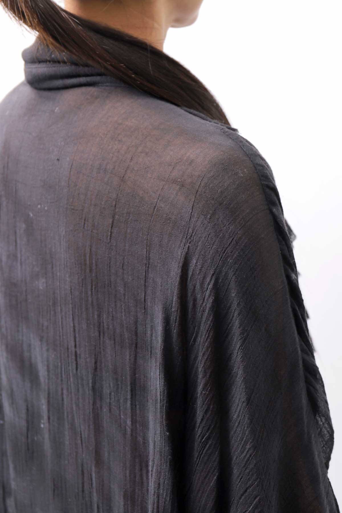 【NOSTRASANTISSIMA】 OVERSIZED DOLMAN SLEEVE DYED BLOUSE C143_GREY FADE