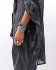 【NOSTRASANTISSIMA】 OVERSIZED DOLMAN SLEEVE DYED BLOUSE C143_GREY FADE