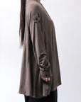 【PLÜ】 COTTON STRETCH TOP PL17T_CHOCOLATE