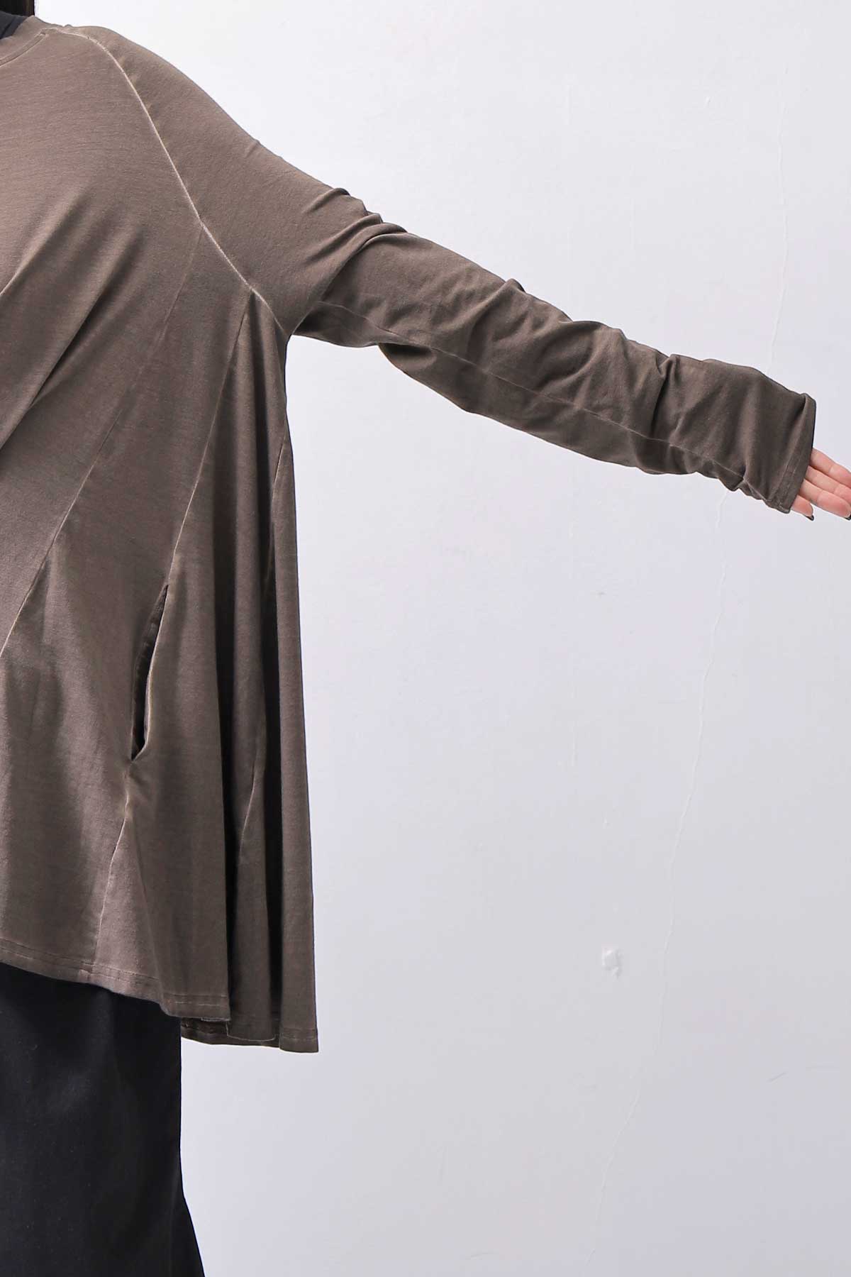 【PLÜ】 COTTON STRETCH TOP PL17T_CHOCOLATE