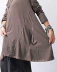 【PLÜ】 COTTON STRETCH TOP PL17T_CHOCOLATE