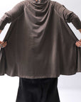 【PLÜ】 COTTON STRETCH TOP PL17T_CHOCOLATE