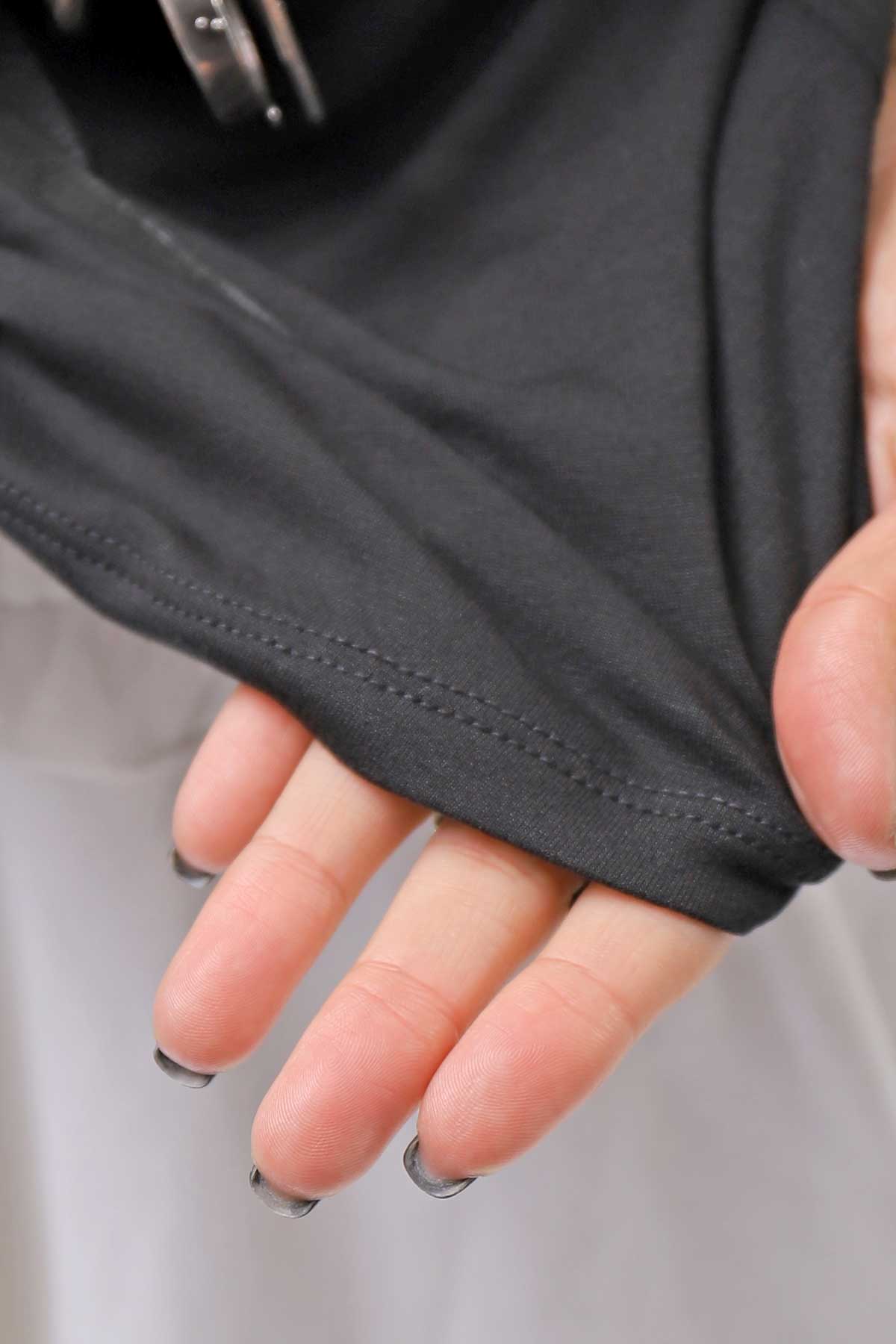【NOSTRASANTISSIMA】 STRETCH COTTON FRONT BUTTON TOPS A124_BLACK