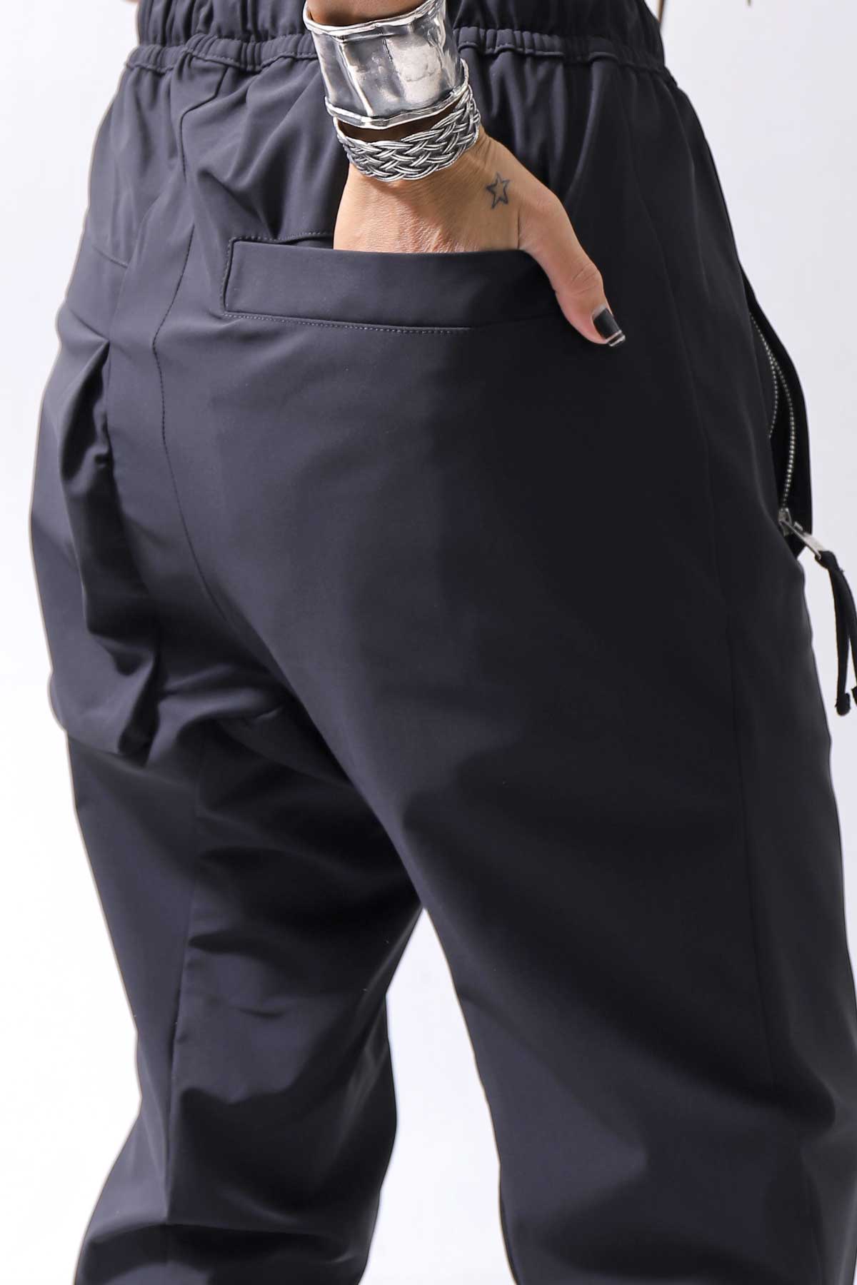【thom/krom】 UNISEX SUPER STRETCH NYLON RIB PANTS MP29_BLACK